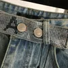 Bohren Brief Jeans Frauen Hohe Taille Gürtel Denim Hosen Designer Lose Breite Bein Hosen Einfache Baby Nlue Hosen