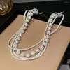 Choker Retro Elegant Multilayer Alloy Female Goth Girl Korean Style Necklace Clavicle Chain Women Jewelry Pearl