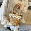 Torby wieczorowe torba na plażę dla kobiet 2024 Nowa dzianina ręka nosząca wiadro Instagram Wszechstronna torebka Crossbody H240323