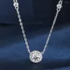 Chaînes STL européen et américain INS S925 pur argent géométrique rond diamant incorporant mode minimaliste lumière luxe polyvalent