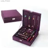 Jewelry Boxes Smart Organizer 2-Layer Jewery PU Box with lock for Woman Girl Wife for Earrings s Rings es L240323