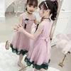 Mädchenkleider Mädchen Sommerkleid 2024 Prinzessin Spitze Taille Kleid Mädchen Mode 2 8 Party Tanz Schleife Kinderkleidung für Alter 10 bis 12 24323