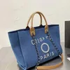 Bolso de lujo Letra CC Totes Bolsa de playa Marca Bordada Moda Lona Bolsas de noche Ch WomenFemale Big Shopping Designer Gran capacidad Bolsos de damas Yi3k