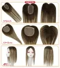 Toppers Moresoo Hair Topper Human Hair Clip in Hair Toupee Maszyna Maszyna Remy Włosy proste włosy Pu i Mono Topper przedłużanie