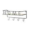 Racks Bedroom Wall Mounted Shelf Metal Simple Style Bathroom Toiletries Holder With Hooks Towel Hook Bathroom Accessories