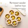 Sorting Nesting Stacking toys Wooden Montessori Baby Bee Toy Honeycomb Sensor Childrens Education Hexagonal Box Counting Puzzle 24323