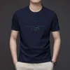 Linghao kläder herrar kort ärm t-shirt sommar ny kvalitet affärssammanträngd nacke