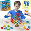 Sorting Nesting Stacking toys 48 Tetra Tower Fun Balance Stacked Block Checkerboard Games for Children and Adults Team Dormitory Family Game Nights Parties 240323
