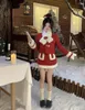 Arbeitskleider Süßes Mädchen Weihnachtsanzug Damen Winter Dicker Woll Kurzmantel Hohe Taille Minirock Zweiteiliges Set Mode Weibliche Kleidung
