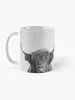 Kubki Highland Cow - Black White Coffee Mug Travel Personalizowany termiczny