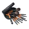 12 PCS Madeira Animal Hair Makeup Brushes Set Make-up para mulheres ferramenta cosmética Eyeshadow Foundationi Blush Profial kit completo V3SL #