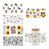 Raamstickers Vlinder Bloemen UV DTF Transfer Sticker Voor De 16 oz Libbey Bril Wraps Flessen Cup DIY Waterdicht D12986