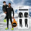 Boots Quick Drying Male Ski Thermal Underwear Suit Running Set Men's Compression Sportswear Fitness Brand High Collar Sport Wear