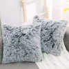 Kudde mjuk päls täcke mysig plysch dekorativ för vardagsrum soffa dekor kudde vit och grå