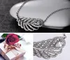 Kedjor Lucky Sonny Women 925 Sterling Silver Jewelry Wedding Halsband Shining Cz Leaf Form Pendant Bijoux Fjäderhalsband