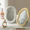 Ins Desktop Mirror Oval Makeup Mirrors Irregular Decorative Dormitory Cosmetic for Woman Living Room Decor 240322