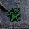 Haappy dança urso broche esmalte pino personalizado dos desenhos animados música urso broches lapela crachá jaqueta acessório jóias presente para amigos