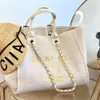 Luxury Beach Bags Letter CC Totes Handbag Fashion Canvas Bag Womens Ladies Brand Ch Embroidered Tote Designer Handbags Female Shopping Cross Body Backpack BVR6