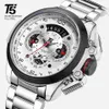 T5 Brand Luxury Black Gold Male Watch Military Quartz Sport Wrist Watch Men Chronograph Waterproof Mens Watches Sport Wristwatch T306r