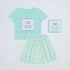 Kläder sätter sommar 1-8t kläder baby pojkar kläder set småbarn kostym jag älskar mamma pappa broderad bodysuit ärm tröjor myntagitter shorts shorts