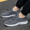 Casual Shoes Men Sports Solid Color Mesh Breathable Comfortable Lightweight Sneaker Spring Mens Shallow Mouth Air Lace Up