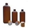 Storage Bottles 250ml 500ml Bamboo Bath Foam Bottle Plastic PET Refillable With Dicp Lid Press Pump Cap Empty Shampoo