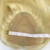 Toppers 10A European Virgin Long Human Hair Topper 15X15CM Skin Base #613 Blonde Women Topper Wigs Fine Hairpiece Toupee with 4 Clip Ins