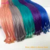 Extensões de cabelo humano de fusão, cor reta, ponta em u, queratina, 0.5g/fio, 20 polegadas, para salão de beleza, para mulheres, cor azul rosa