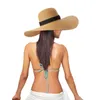 Szerokie brzegowe czapki wiadra czapki lato prosty miękki hat słoneczny szeroki brązowy kapelusz plażowy na plażę Podróżowanie składane słomek krem ​​przeciwsłoneczny UV ochronne damskie kapelusz 24323