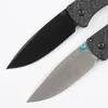 1Pcs New High Quality BM535-3 Pocket Folding Knife S30V Drop Point Stone Wash/Black Titanium Coating Blade Carbon Fiber Handle Outdoor EDC Folder Gift Knives