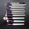 Ylovely lyxig mjuk syntetisk naturlig högkvalitativ Pearl White Foundation Contour Blending Maquiagem Make Up Brush Set Kit 240320