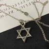 Harten Kwaliteit Hoog Croheart Vintage Silver Hexagram Star ketting Gothic lettertype Mystery Designer ketting