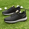 Skor golfskor män professionell vattentät golfspelare sport sneakers torv gräs golfskor kvinnor bekväma promenader svart