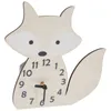 Horloges murales Horloge en forme de renard Muet Salon Décor en bois pour enfants sans