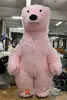 Mascottekostuums 2,6 m schattig Iatable roze ijsbeer kostuum volwassen bont mascotte pak full body fancy dress up voor amusement