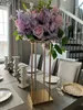 60cm ~ 120cm) Shinny Gold Pillar Flower Plinth Wedding Columns Walkway Wedding Decoration Table Metal Silver Floral Centerpiece Gold Flower Stand