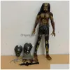 Juegos de novedad Disfraces de mascotas Neca Figura The Predator Lab Escape Fugitivo con máscara LED iluminada Timate Modelo de acción Juguete Conjunto Movabl DH4BB