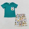 Roupas conjuntos de roupas meninos de verão Design de vaca roupas curtas mangas curtas shorts de camiseta infantil infantil boutique boutique atacado