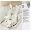 930 Colors Shoes Dress 7 Korean Sweet Bowtie Pointed Toe Women Pumps Fashion Patent Leather Sexy Side Cut-outs Shallow High Heels 47639 4639