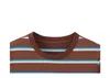 Women's T Shirt Short Sleeve Striped Round Neck Knit Casual Clashing Cool Plain Loose Casual Half Sleeve Brown Green Size S-XL
