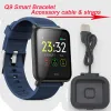 Tillbehör byte rembälte för Q9 Smart Watch Armband Q9 Kabelblodtryck Hjärtfrekvens Smartur Laddare Kabelladdningsbrygga