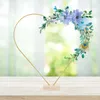 Decoratieve bloemen 2 sets Bruiloft Metalen bloemenstandaard Gouden decor Krans Frame Decoraties Middelpunt Tafel Hartvormig Hartvormig