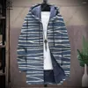 Trenchs pour hommes 3D imprimé motif rétro tribal coloré à capuche fermeture éclair veste chaude et résistante au froid pour votre propre série décontractée d'hiver-F4