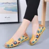 Casual Shoes 2024 Two-layer Real Cowhide Printed Women's Single Flat Mother's Comfortable