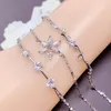 Bracelets à maillons 10 pièces, chaîne luxueuse en alliage de cuivre et de cuivre pour femmes coréennes élégantes simplicité rayonnante cristal ornement à la main bijoux