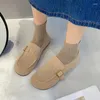 Casual Shoes 2024 Spring Autumn Round Head Flat Foot Ladies Fashion Comfortable Lok Fu Single Women