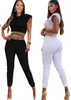 Femmes Chemise Hauts Et Pantalons Survêtements De Sport Pantalons D'été Tenues Casual T-shirt Pantalon 2 Pièces Ensemble Jogger Costume Lettre Imprimer Outwears Chemisier