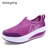 Flats Frühlings Sommerschuhe Frau atmungsaktivem atmungsaktivem Mesh Flat Plattform Frauen Schuhe Schuhe auf Frauenlaafer Schwung Keile Ladies Schuh