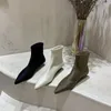 Zapatos de vestir 2024 otoño e invierno botas de tobillo de tacón bajo puntiagudo delgado elástico delgado moda casual