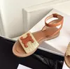 Top qualité Lympia diapositives plates sandales en raphia embelli bride à la cheville bout ouvert chaussures de vacances de luxe pour femmes sandales gladiateur